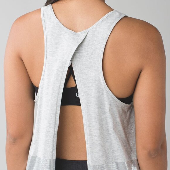 Lululemon All Tied Up Tank Scoop Heathered Light Grey 4 - Picture 3 of 16